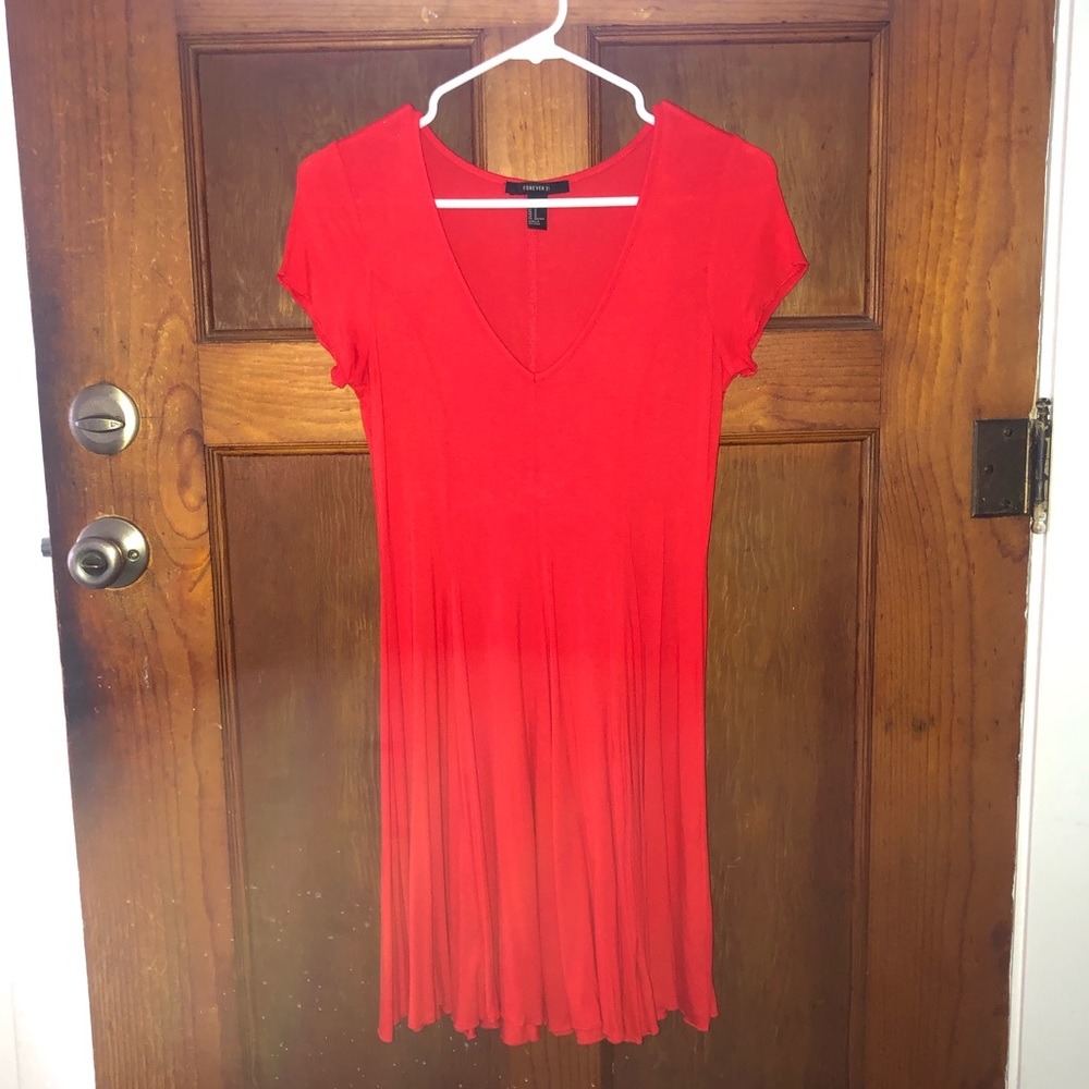 Red mini dress